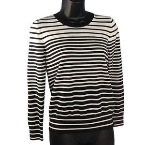 BANANA REPUBLIC WOMENS BLACK/CREAM STRIPED SWEATER SIZE SMALL